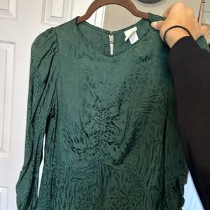 H&M satin dark green/ forest green dress